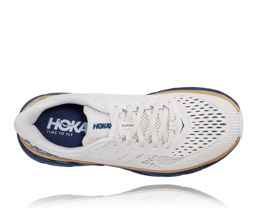 Hoka One One Running Shoes Womens White/Blue - Clifton 7 - 64932KRXM